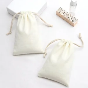 Reusable Cotton Linen Drawstring Pouch Portable Cosmetic Caps Gift Dust Bags Valentine’s Jewelry Packaging Bag