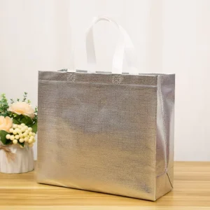 Reusable Custom Non Woven Fabric Tote Bag Shoulder Closure Medium Size Box Packaging for Party Treat Shopping Gift