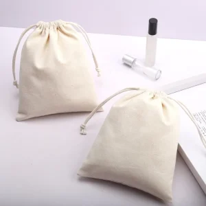 Reusable Eco Friendly 8Oz Canvas Dust Shoe Packing Bag Soild Natural Cotton Drawstring Dust Shoe Pouch