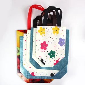 Reusable Non Woven Folding Shopping Bags Customized Printing Full Color Non Woven Shopping Bag with Logo