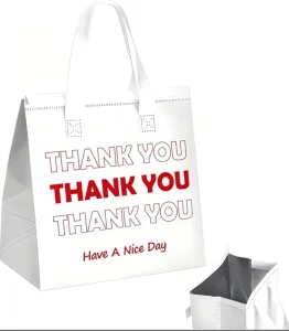 Reusable Non Woven Mini Insulated Waterproof Thermal Portable Food Storage Bag with Letter Pattern Printed Cooler Bags