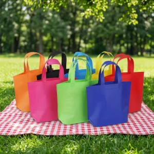 Reusable Non Woven Shopping Bags Multicolored Shopping Gift Packaging Custom Non woven Tote Bags With Custom Logo