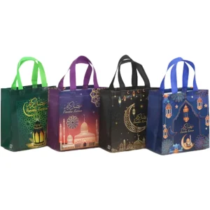 Reusable Non Woven Tote Bag European Print Moon Festival & Birthday Gift Packaging for Mall Shopping & Storage