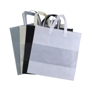 Reusable Non Woven Tote with Clear Window Custom Design Non Woven Bag for Grocery Clothing Bedding Pillow