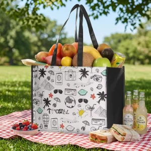 Reusable Packaging Waterproof Non Woven Bag Large Capacity Laminated Rpet PP Non Woven Shopping Bag With Custom Logo