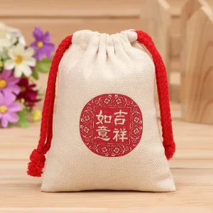 Reusable Personalised Drawstring Dust Bag Custom Print Logo Private Label Hand Bag Foldable Shopping Tote Bag Bulk For Groceries