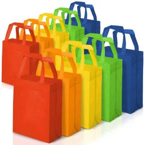 Reusable Solid Color Non woven Fabric Grocery Gift Shopping Bag Colorful Non Woven Tote Bags with Custom Printed Logo