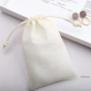 Reusable Thin Cotton Drawstring Tea Aromatherapy Candle Packing Drawstring Bag Gift Storage Muslin Pouch