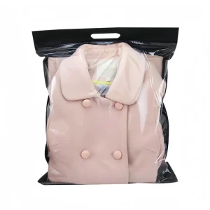 Semi transparent LDPE Non woven Fabrics Packaging with Handle Ziplock Bags for Clothes Packaging