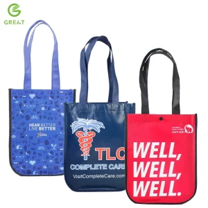 Shiny Non Woven Laminated Packing Bag 100% Biodegradable Non Woven Tote Bag with logo Printed