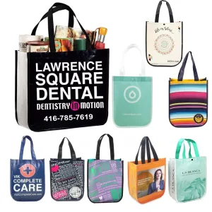 Shopping Econo Non Woven Bags Collapsible Extra Large Handled with Ribbon and Rope Closure