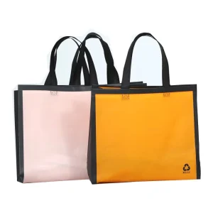 Simple Design Durable Waterproof High Quality Recyclable Folding Custom Logo Printed Non woven Tote Handbag for Ladies