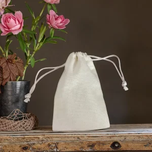 Small Canvas Drawstring Bag Small Jewelry Pouch Textile Packaging Gift Bag