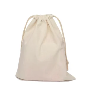 Small Cotton Drawstring Bag Jewelry Pouch with Logo