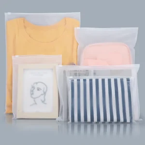Small Frosted Zipper Plastic Bags for Clothing Moisture Proof Packaging for T Shirts Socks Shoes