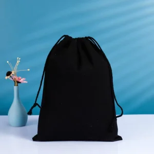 Small Linen Bags Jewelry Drawstring Pouch With Logo Print Drawstring Bag Shopping Tote Canvas Cotton Bag