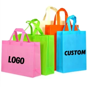 Small Non Woven Tote Bag Pure Color Blank Vest for Gift Cloths Packaging Non Woven Shopping Bag with Handle