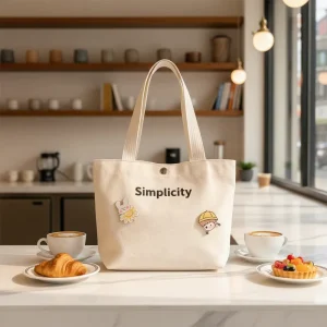 Snap Button Cotton Canvas Tote Bag Reusable Eco Friendly Shopping Bag Multi Color for Custom Logo Bulk Order