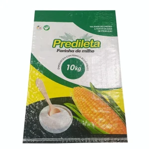 Sturdy PP Woven Bags Eco-Friendly Sealed Packaging Sacks for Edible Grain Food Product Storage and Retail Display