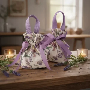 Stylish Vintage Canvas Cotton Drawstring Gift Storage Pouch for Wedding Parties Recyclable Candy Bag