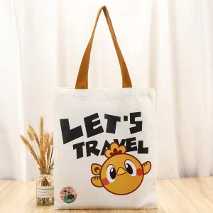 Supplier Cute Hand Carry Travel Cotton Tote Bag High Quality Custom Clothing Packaging White Canvas Shopping Bag With Handle