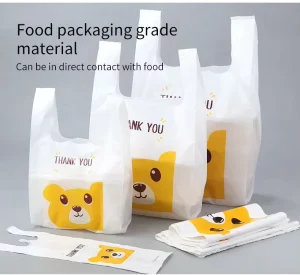 Take Out Bag Disposable Plastic Bag Factory Price OEM HDPE Food Shopping Plastic Customized Thank You Printing PE Carton Packing
