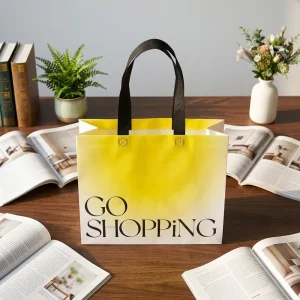Tote Bags Custom Screen Printed Hand Held Grocery Promotional Recyclable Fabric PP Non Woven Shopping Bags Logo