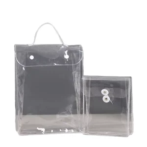 Transparent PVC Zipper Button Bag Four Piece Home Textile Bedding Snap Envelope Packaging for Pillow for Storage Organization