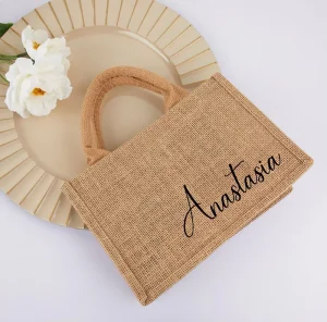 Vintage Style Jute Drawstring Bag Retro Gift Packaging Pouch Jute Shopper Bag