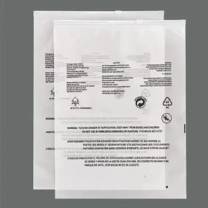 Warning Printing Design Recyclable Clothing Bags Cpe Garment Plastic Bags Light-blocking Packaging Shipping Bags