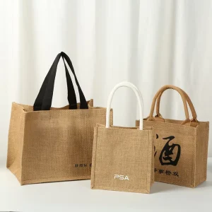 Waterproof Interior Laminated Jute Bag Premium Quality Jute Tote Bag Custom Logo for Grocery
