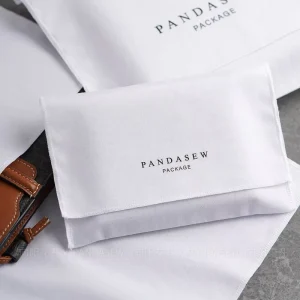 White Cotton Fabric Envelope Packaging Bags Flap Handbag Cover Dust Bag for Swimwear Clothes