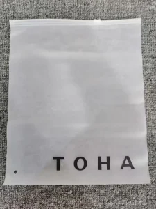 White Frosted Plastic Zipper Bags with Custom Print Eco Friendly Choice for Clothing Packaging