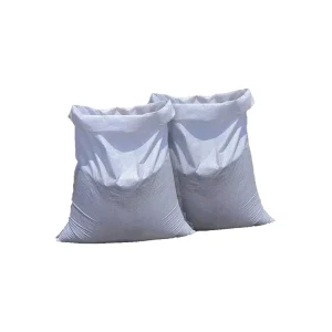 White PP Woven Fabric Sack Bags 60gsm 25kg/10kg Capacity Recyclable Customizable Hot Stamping Hand Length Packaging for