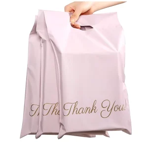 White Poly Mailer Bag Custom Logo Handle Plastic Sack Garment Packaging Bag Bags for Lady Dress Shipping
