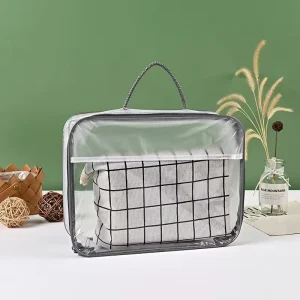 Zipper Non woven Transparent Pillow Bag Home Textile Summer Mat Quilt Cover Bed Sheet Packaging Offset Printed