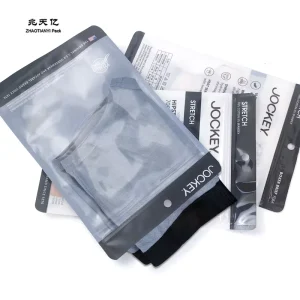 Zipper Plastic Packaging Bags for Packing Clothes With Clear Window Custom Ziplock Bag Underwear Towel Garment Bag