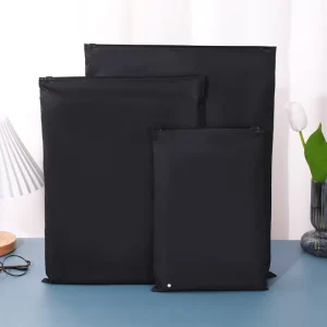 1 Pack Of 100 Self-Sealing Clothing Bags With Frosted Black Plastic Zipper For Shirts Underwear Shoes Socks Storage