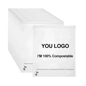 100% Biodegradable Compostable Ziplock Bags Custom Printed for Clothing Bathroom Shoes Jewelry Coat Cap Packing