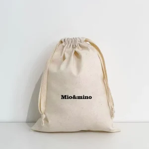 100% Organic Cotton Drawstring Jewelry Bag Custom Canvas Pouch with Logo for Watch Glasses Recyclable Gift Packaging