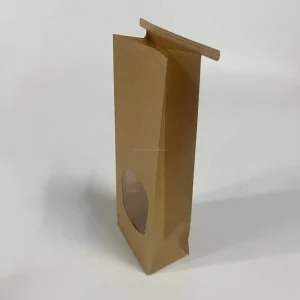 100 Piece Eco Friendly Disposable Laminated Kraft Paper Bags with Magnetic Closure Self Sealing Windows Oil & Water Proof