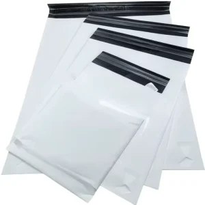10×13 White Poly Tear Resistant 60 Microns Custom Print Mailing Bags for Envelopes Socks Fur and Clothing Shipping Supplies