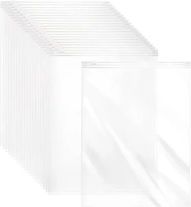 12 X 14 Inch Clear Zipper Plastic Bag Resealable Frosted Zip Lock Bags for Clothes Pants Shirt Sweaters