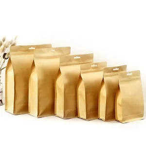 可重新密封的1千克500g 250g哑光平底袋咖啡袋包装，带拉链和阀门