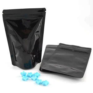 20*30cm Black Glossy Aluminum Stand Pouch Moisture-Proof Zipper Bag for Packaging Pet Food in Stock
