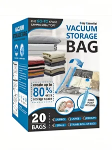 20 Pack 80% Compression Vacuum Sealed Space Saving Storage Bags for Clothes and Bedding