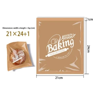 透明防油 21 x 25 厘米牛皮纸袋 手工制作 面包 沙拉 蛋糕 婴儿食品包装 CPP 聚乙烯