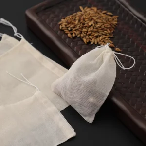 30x35cm Reusable Eco Friendly Cotton Drawstring Seal Filter Disposable Loose Leaf Tea Bags for Beverage Food OPP Packaging