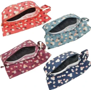4 Pack Portable Travel Shoe Organizer Bags Oxford PVC Dust with Zipper Closure Customizable Size & Color Custom Logo