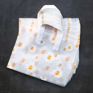 45*35cm 40*30cm Customized Printed Logo LDPE HDPE Handle Die Cut PE Plastic Bag for Clothing Garments Underwear Shopping Bags
